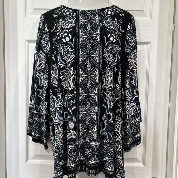 Ava & Grace Floral Stretch Knit Blouse Floral Print Tunic Top Plus Size 2X - Picture 1 of 12